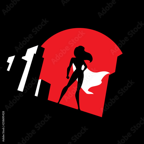 Superheroine Background Symbol