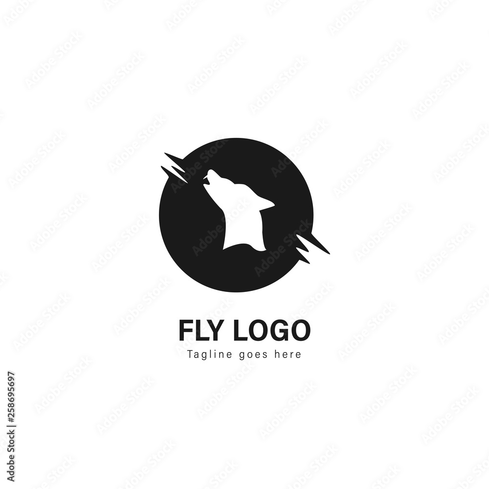 Wolf logo template design. Wolf logo with modern frame vector design Wolf logo template design. Wolf logo with modern frame vector design