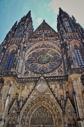 The Gothic St. Vitus Cathedral in Prague, Czech Republic.