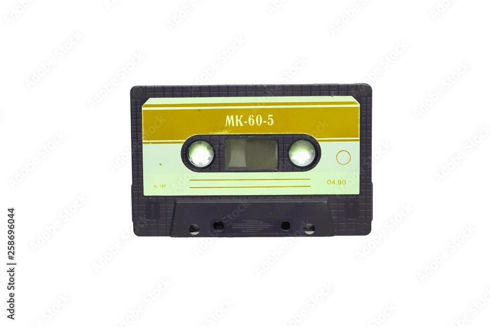 retro or vintage audio cassette tape isolated