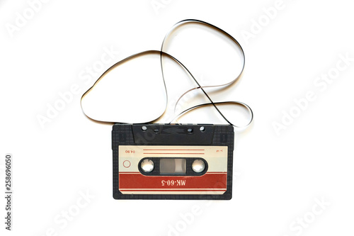 фотографія retro or vintage audio cassette tape isolated