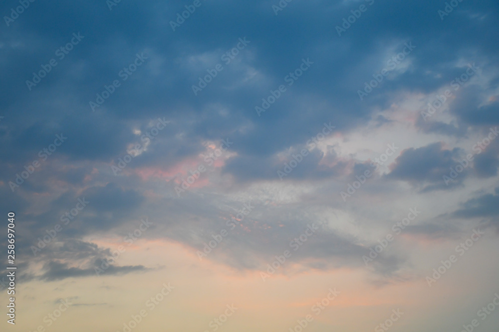 Artistic cloudy sky in soft colors - Day time.