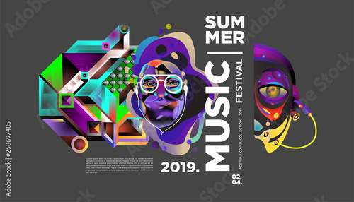 Summer Colorful Art and Music Festival Banner and Cover Template for Event, Magazine, and Web Banner.
