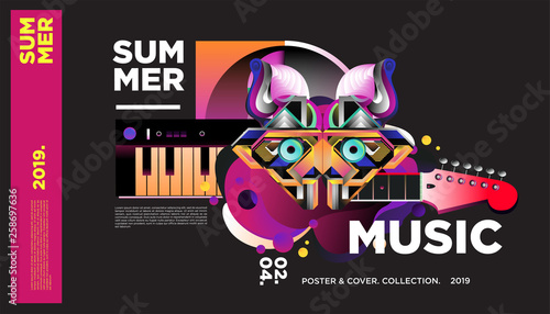 Summer Colorful Art and Music Festival Banner and Cover Template for Event  Magazine  and Web Banner.