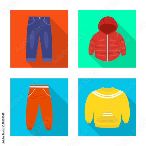 Vector design of fashion and garment sign. Collection of fashion and cotton vector icon for stock.