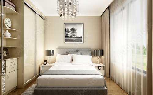3d render of bedroom © murattellioglu