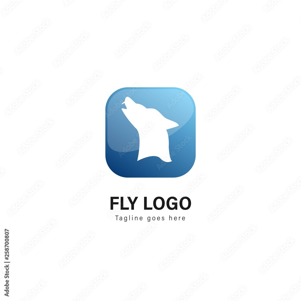 Wolf logo template design. Wolf logo with modern frame vector design Wolf logo template design. Wolf logo with modern frame vector design