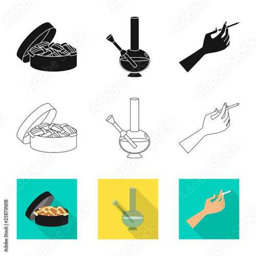 Vector illustration of refuse and stop sign. Collection of refuse and habit vector icon for stock.