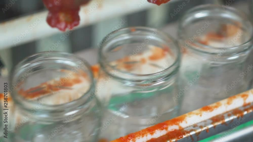 tomato ketchup production, conveyor production tomato ketchup production, conveyor production