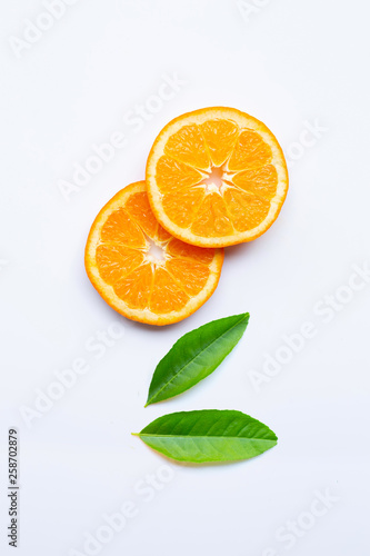 Fresh orange citrus fruits  on white.