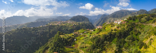 Scenic mountain landscape of Madeira island, Portugal, in summer. Panorama view.