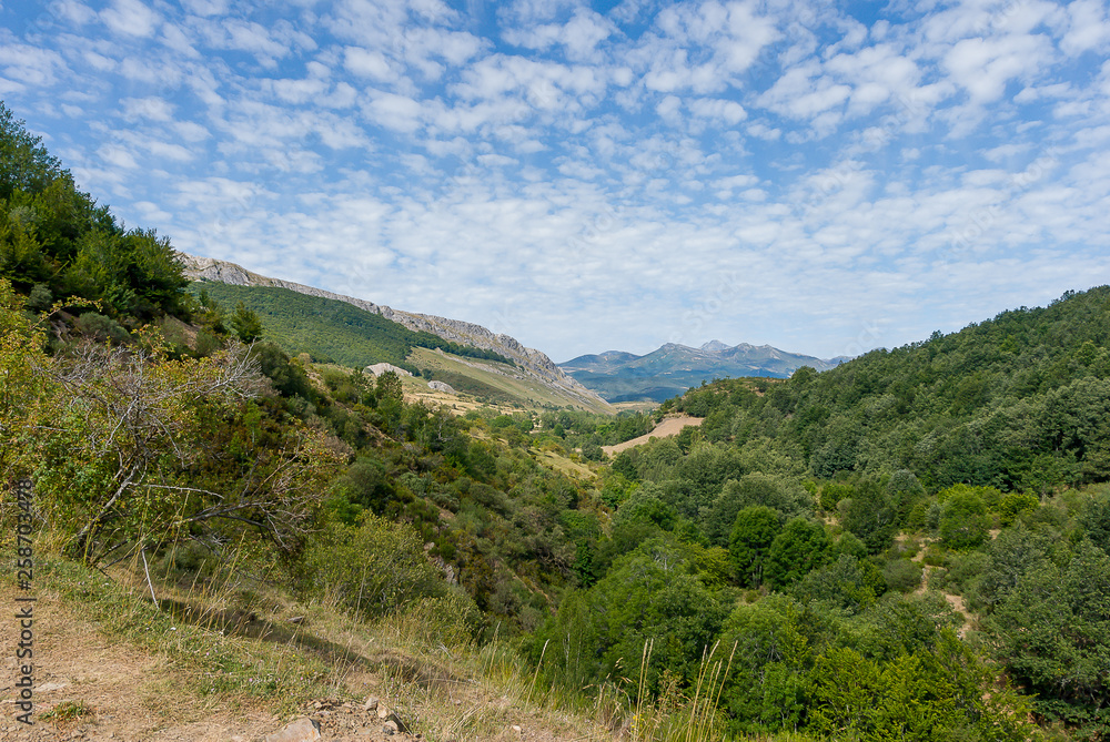 Beautiful views of the mountain of Palencia. Fuentes de Carrionas natural park. Spain
