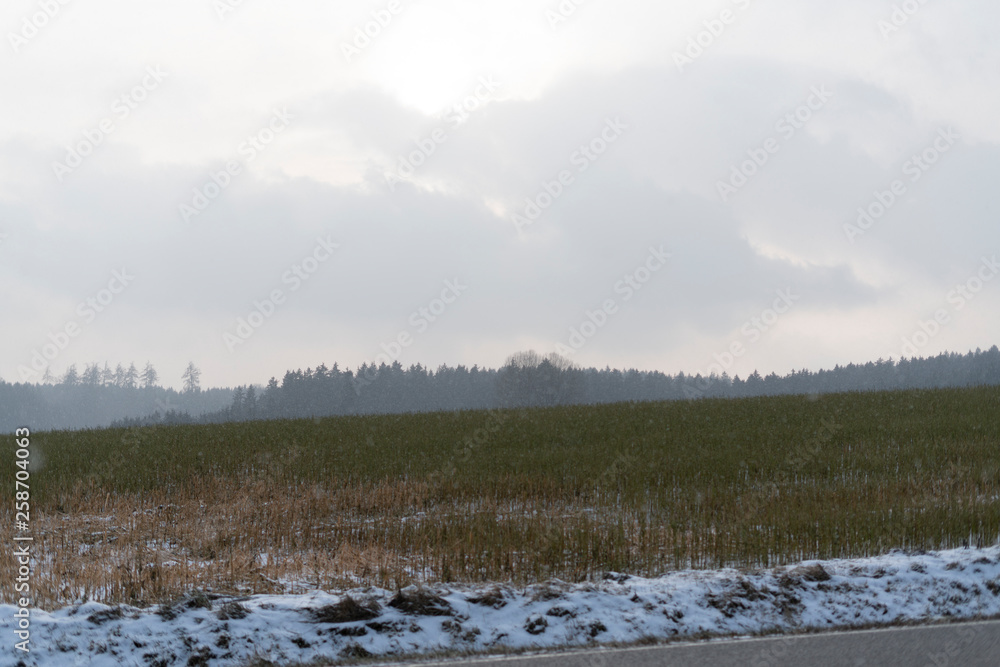 Winter schnee landschaft mit Wahrzeichen