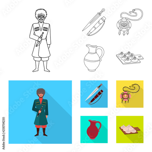 Isolated object of culture and sightseeing icon. Collection of culture and originality stock vector illustration.