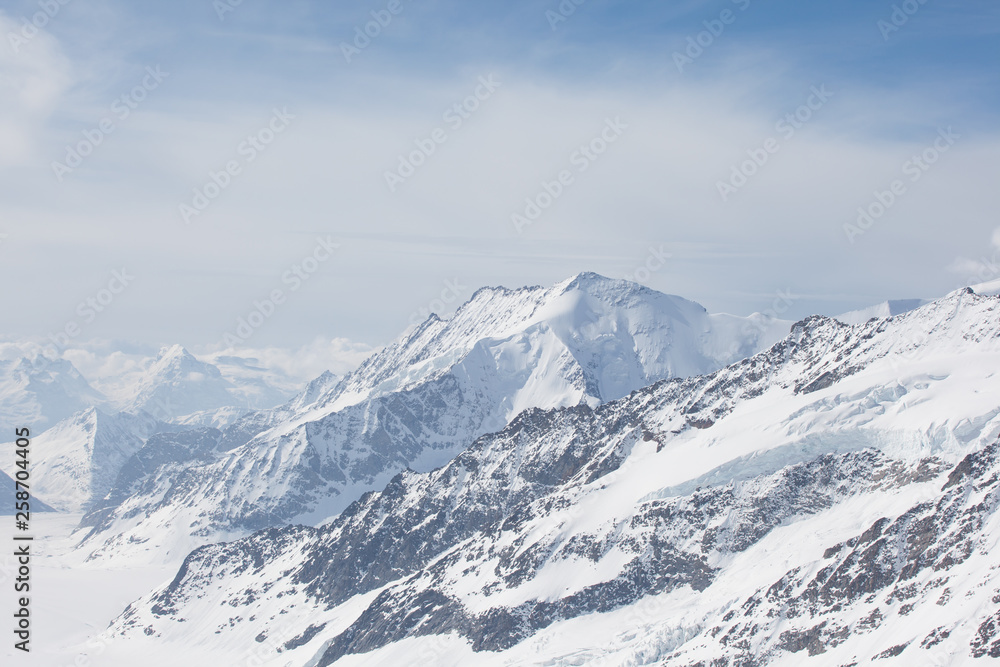 Obraz premium Jungfraujoch is a famous travel mountain of the Alps, Switzerland
