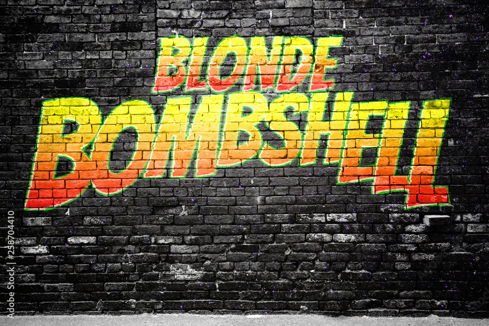Blonde Bombshell Comic Ziegelsteinmauer Graffiti Stock Illustration ...