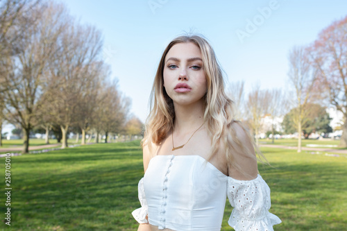 Portrait of a teenage girl looking stylish outside 