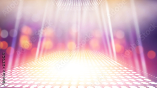 фотографія abstract illuminated light stage with colorful bokeh background.
