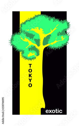 Tree typographic poster tokyo