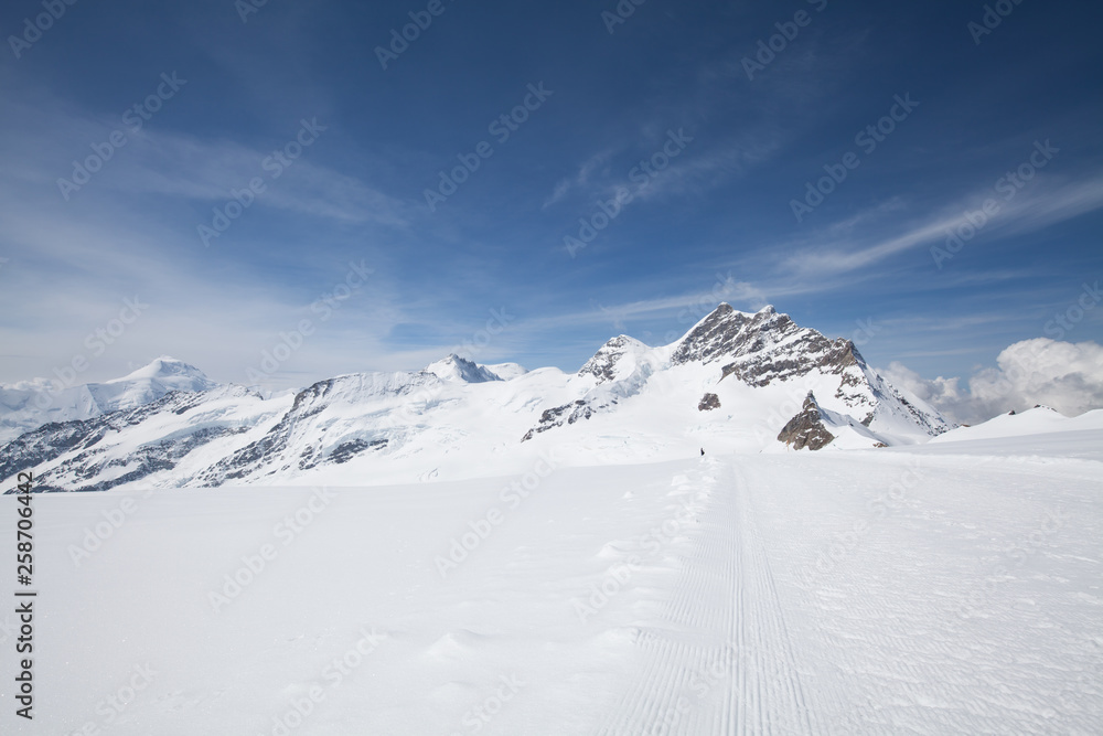 Jungfraujoch is a famous travel mountain of the Alps, Switzerland