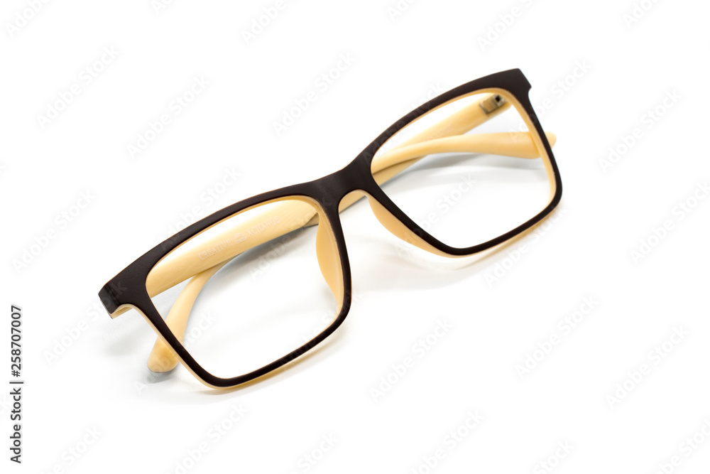 Modern fashionable spectacles isolated on white background, Perfect reflection, Glasses Modern fashionable spectacles isolated on white background, Perfect reflection, Glasses