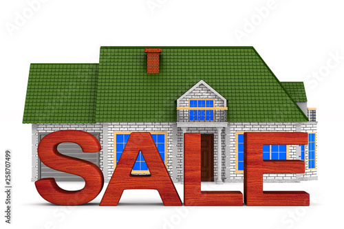 Sale house on white backgro...