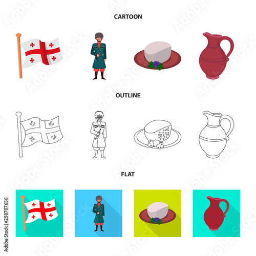 Isolated object of culture and sightseeing logo. Set of culture and originality stock vector illustration.