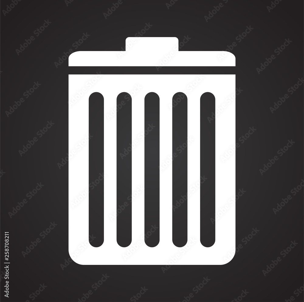 Trash bin icon on background for graphic and web design. Simple vector sign. Internet concept symbol for website button or mobile app. Trash bin icon on background for graphic and web design. Simple vector sign. Internet concept symbol for website button or mobile app.