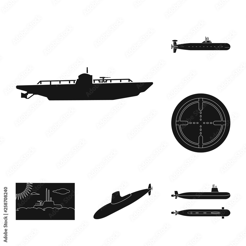 Vector design of technology  and fleet sign. Collection of technology  and navy stock vector illustration.