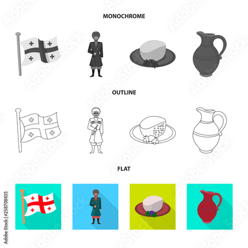 Isolated object of culture and sightseeing symbol. Collection of culture and originality vector icon for stock.
