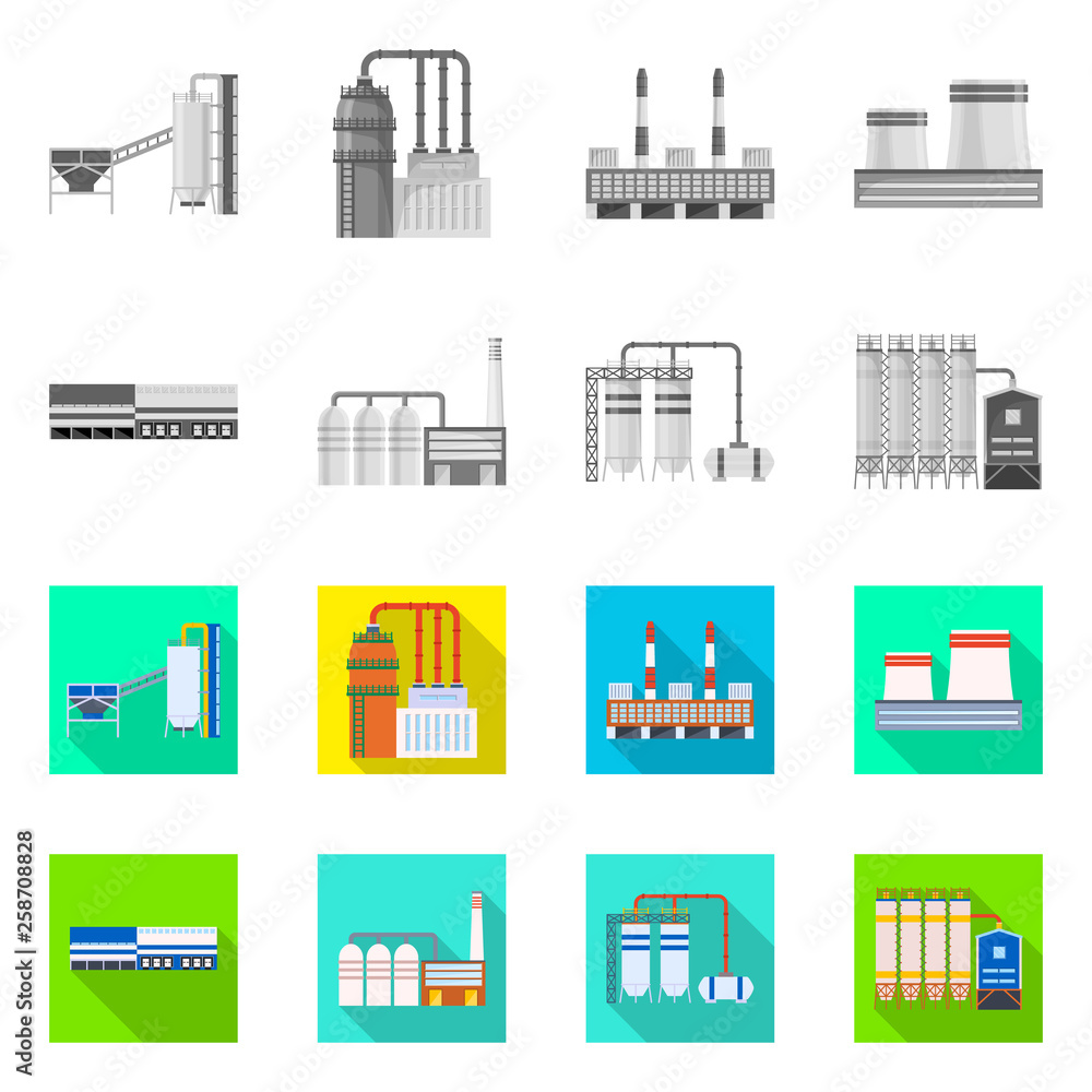 Isolated object of production and structure icon. Set of production and technology vector icon for stock.