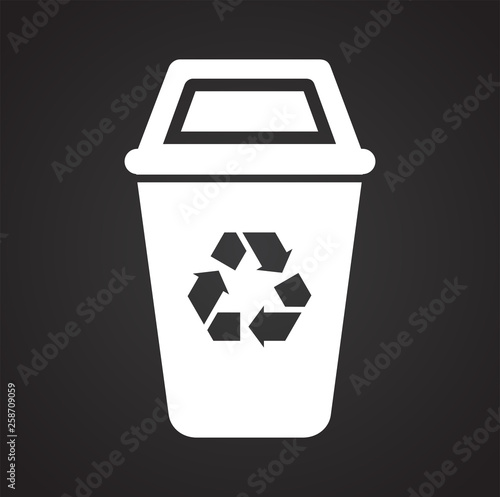 Trash bin icon on background for graphic and web design. Simple vector sign. Internet concept symbol for website button or mobile app.