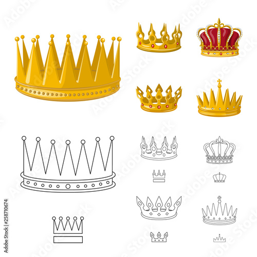 Isolated object of medieval and nobility sign. Collection of medieval and monarchy stock symbol for web.