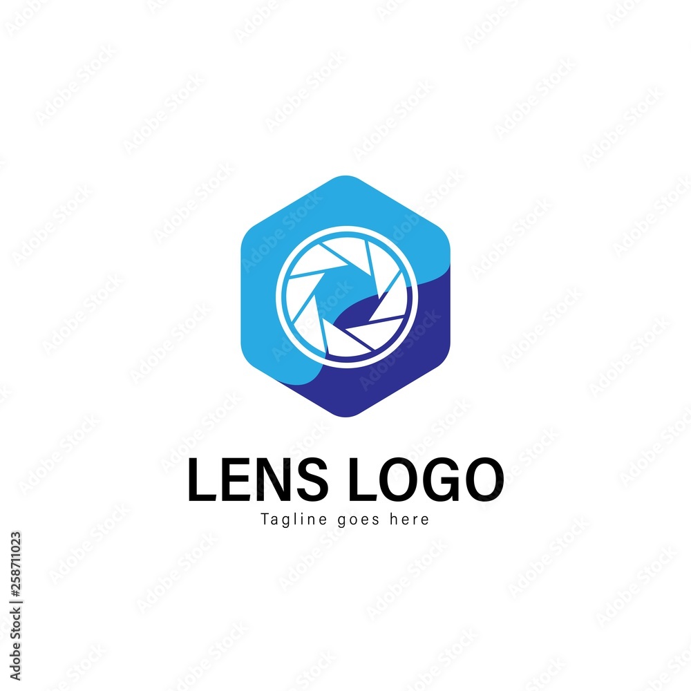 Lens logo template design. Lens logo with modern frame vector design Lens logo template design. Lens logo with modern frame vector design