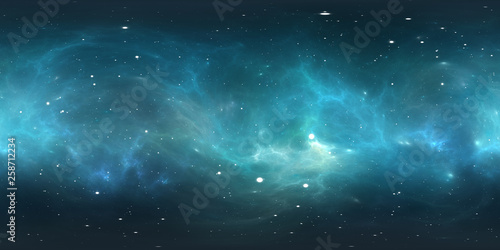 Fototapeta Naklejka Na Ścianę i Meble -  360 degree stellar system and nebula. Panorama, environment 360 HDRI map. Equirectangular projection, spherical panorama