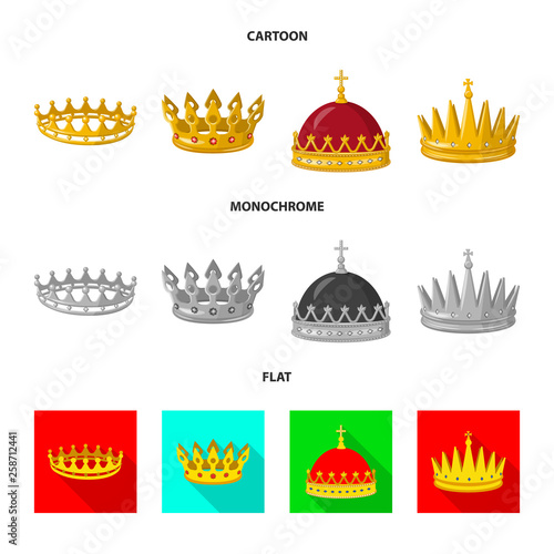 Vector illustration of medieval and nobility icon. Collection of medieval and monarchy stock symbol for web.