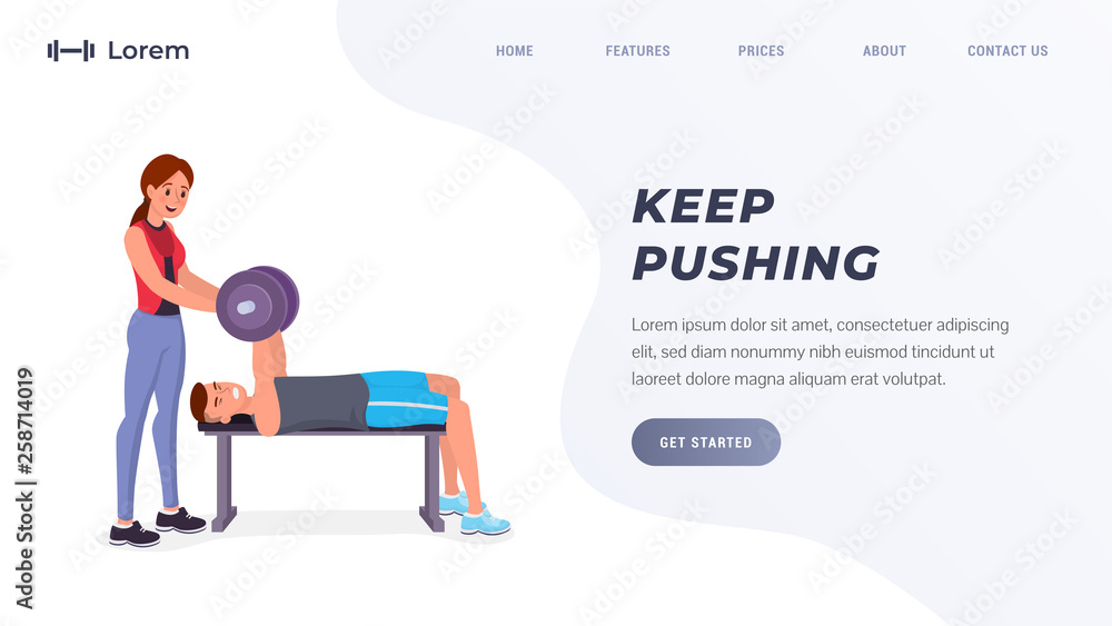 Fitness or sport landing page Fitness or sport landing page