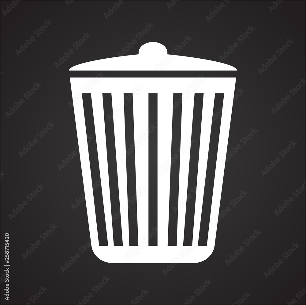 Trash bin icon on background for graphic and web design. Simple vector sign. Internet concept symbol for website button or mobile app. Trash bin icon on background for graphic and web design. Simple vector sign. Internet concept symbol for website button or mobile app.