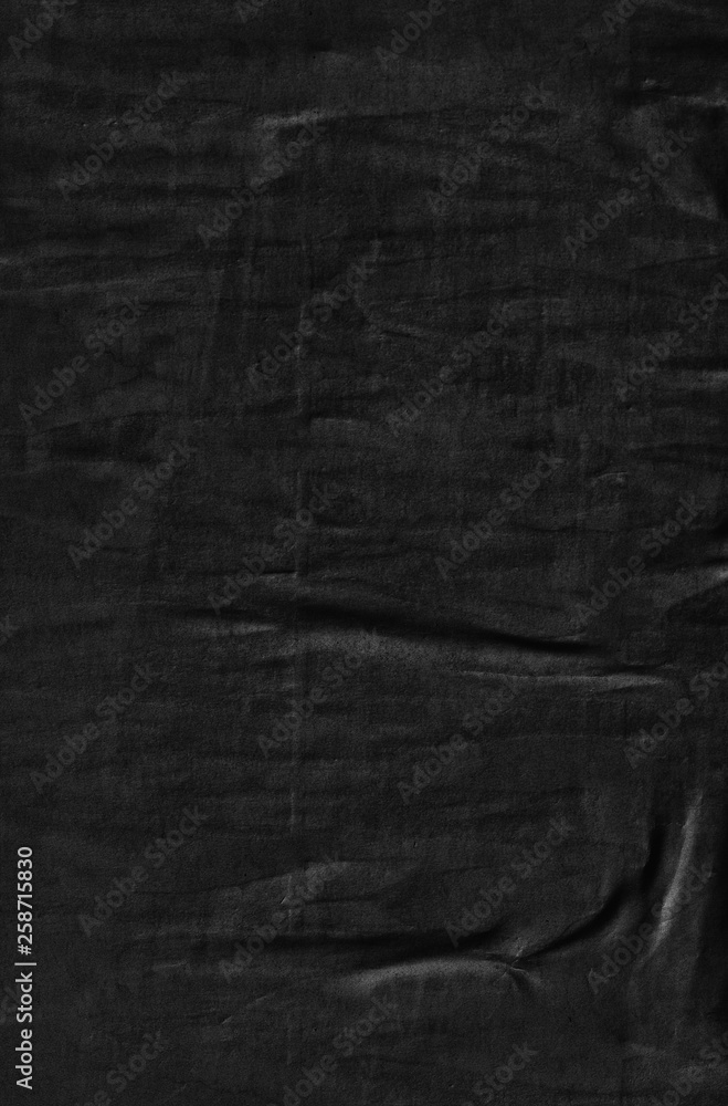 Fototapeta premium Dark black paper background creased crumpled blank posters old torn ripped surface grunge textures placard backdrop empty space for text