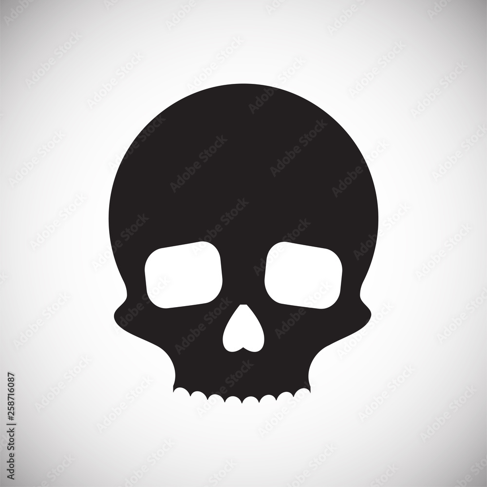 Skull icon on background for graphic and web design. Simple vector sign. Internet concept symbol for website button or mobile app. Skull icon on background for graphic and web design. Simple vector sign. Internet concept symbol for website button or mobile app.