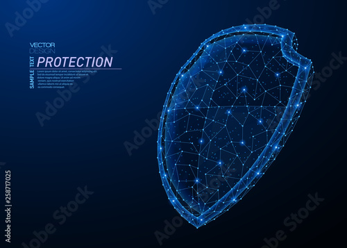 Abstract polygonal light design of protection shield.