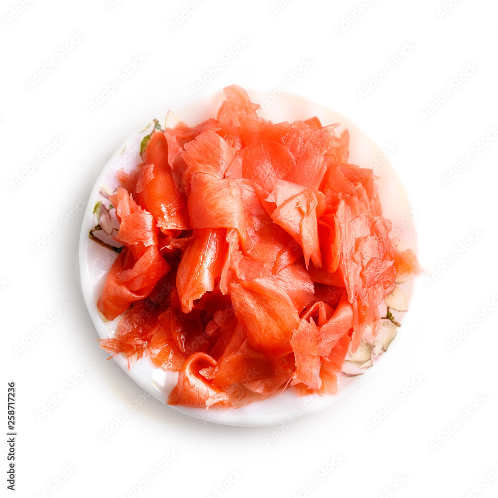 Pickled ginger on white background, isolated Pickled ginger on white background, isolated