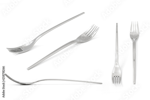 silver fork isolated on white