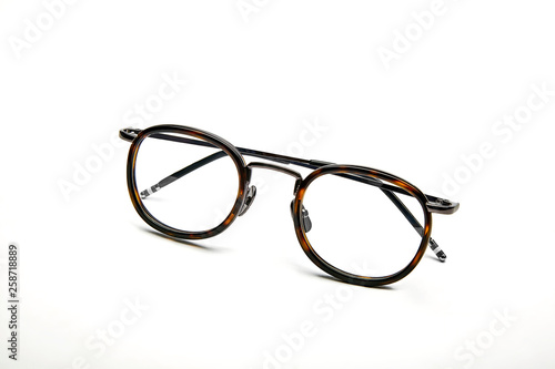 Leopard lace glasses on white