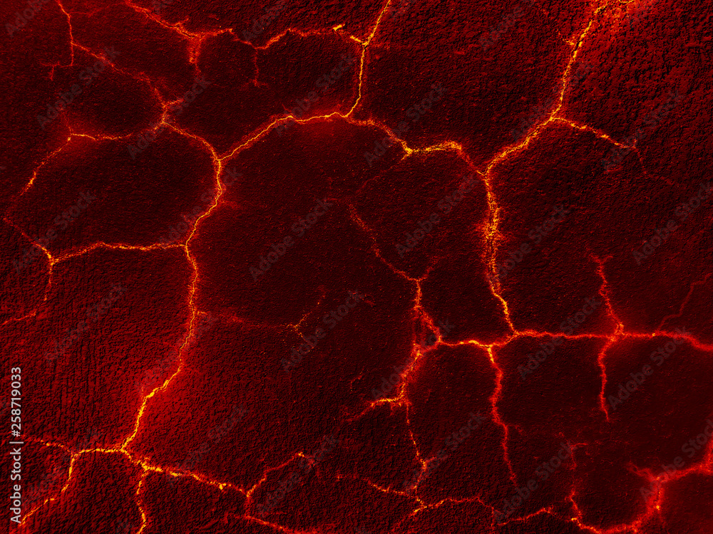 Obraz premium fiery cracks on the ground