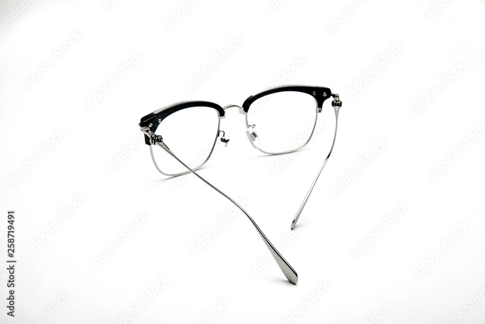 Glasses white background