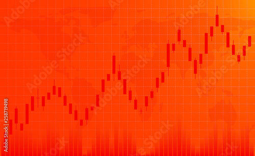 Forex market. Uptrend. Conceptual orange background for decoration and design. The place forcopy space.