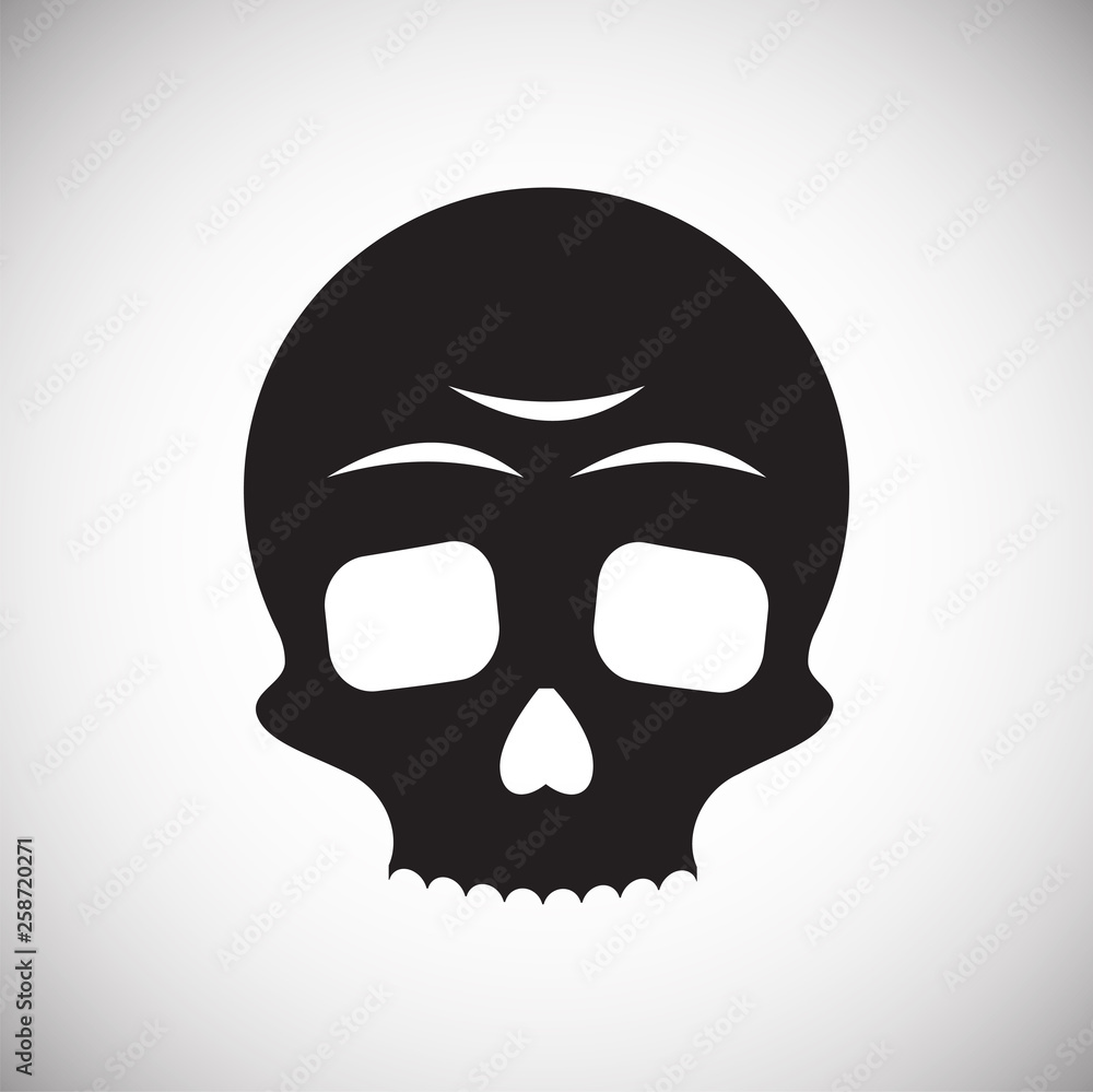 Skull icon on background for graphic and web design. Simple vector sign. Internet concept symbol for website button or mobile app.