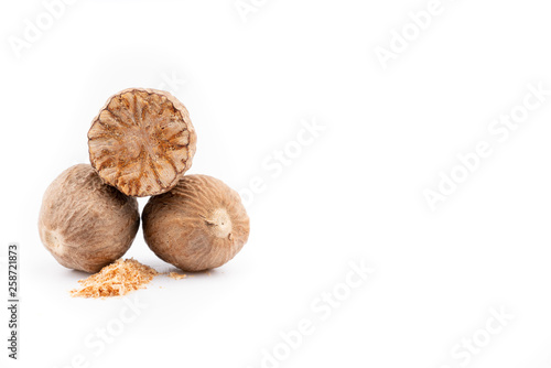 nutmeg on white background