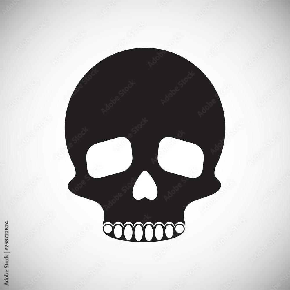 Skull icon on background for graphic and web design. Simple vector sign. Internet concept symbol for website button or mobile app. Skull icon on background for graphic and web design. Simple vector sign. Internet concept symbol for website button or mobile app.